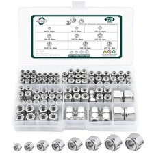 Lock Nuts Assortment Kit, 220PCS Nylon Insert Nut Sets, 304 Stainless Ste...