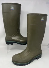 Northerner Olive Army Green Rubber Rain Work Boots Men's 9 Made In USA Pull On