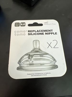 Como tomo Replacement Silicone Nipple x2 - 2 Hole Medium Flow ** NEW **