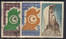 Tunisie 1958 Yvert 451/52 oblitérés et 456 neuf** MNH (AO117)