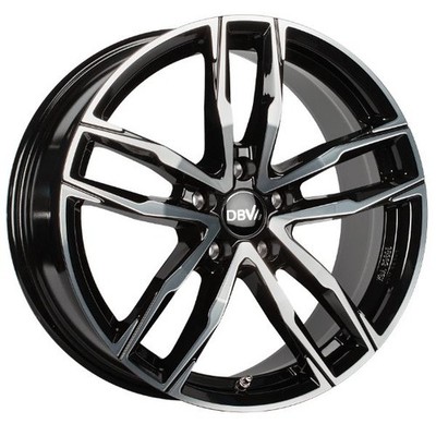 4x Alufelgen DBV Vienna II schwarz glänzend, front poliert 8,5x20 ET45 LK5 108 2