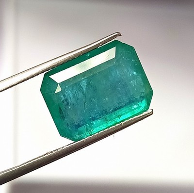 12.80 Carat Natural Zambian Emerald Faceted Untreated Loose Gemstone 11.4X15.3mm