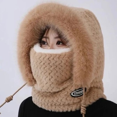 3 in 1 Womens Knit Beanie Hat Fleece Lined Winter Scarf Mask Set Snow Caps Gifts