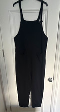 JoJo Maman Bébé Long Black Maternity Dungarees Jersey Size S with Pockets