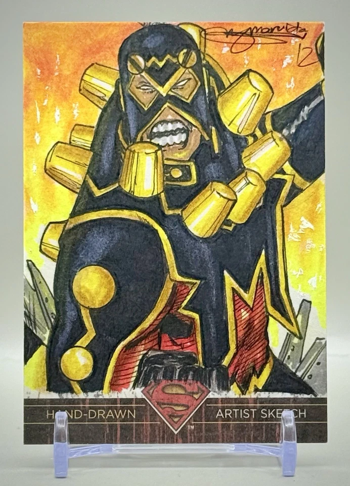 2012 DC Superman THE LEGEND Mark Marvida Hand-Drawn & Signed 1/1 Sketch Card - Image 2 of 3