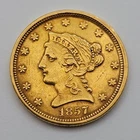 1857-P $2.50 Liberty Head Gold Quarter Eagle Philadelphia 2 1/2 PRE33 US Coin