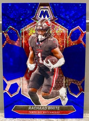 JERSEY NUMBER MATCH! 2024 Panini Mosaic Rachaad White No Huddle Blue 1/75! BUCS!