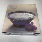 Indiana Glass Blue Iridescent Carnival Glass Large Bowl Windsor Style With Box