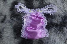  A236 2XL/ElasticW.25-44" Vtg Style Purple Satin Thong Bikini Panties Underwear