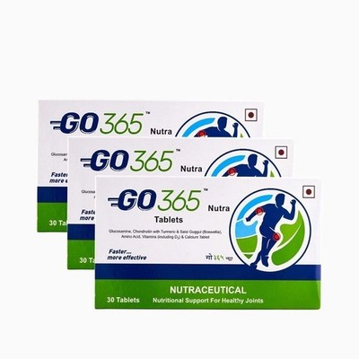 Go 365 Nutra Tablet for Joint Health & Pain Relief (Pack of 3 x 30 Tablets) J510