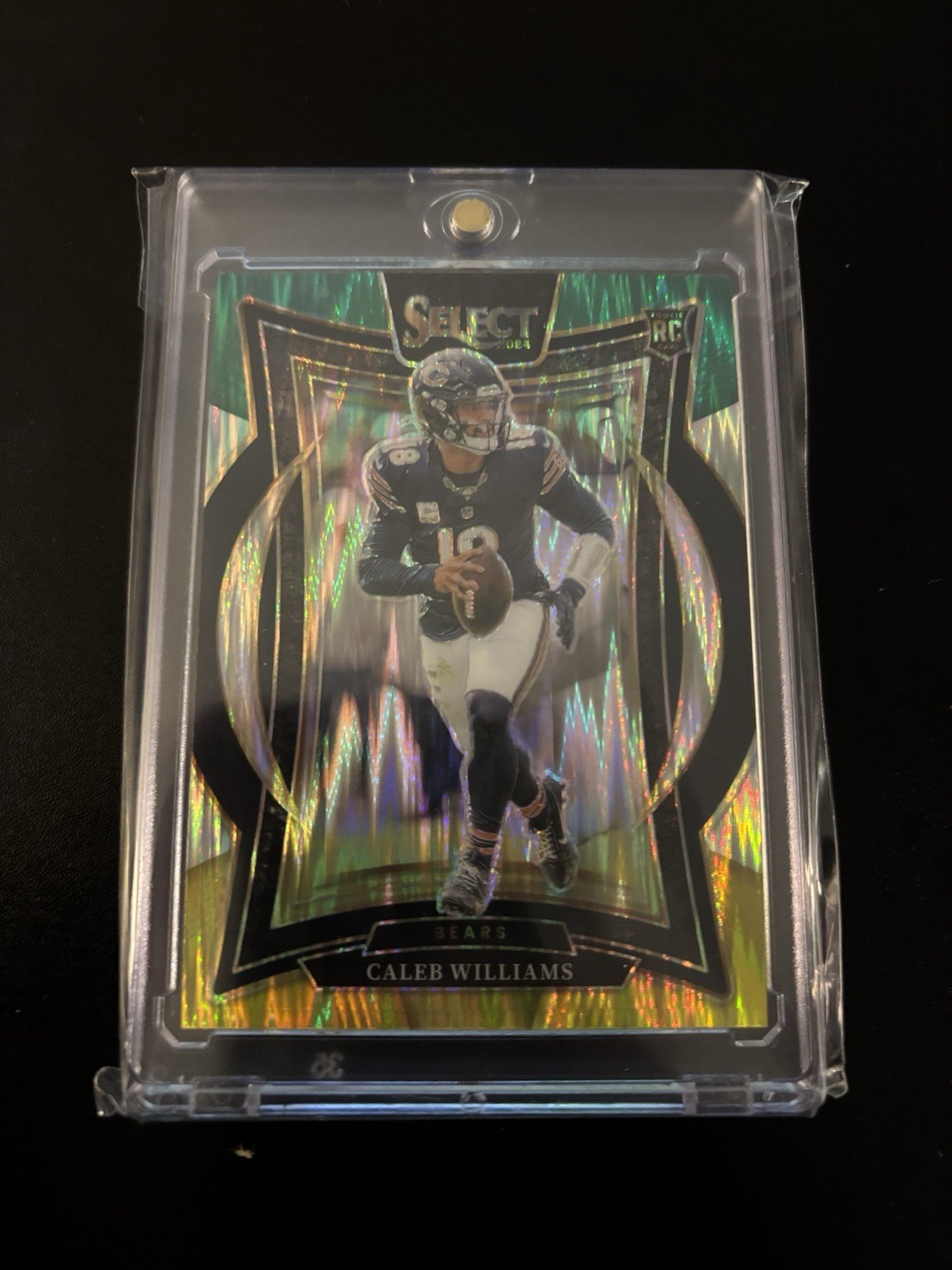 2024 Panini Select - Concourse Caleb Williams #25 Green & Yellow Shock Prizm