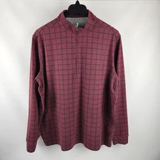 Johnnie O Shirt Mens XL Multi Check Performance Fleece Pullover 1/4 Zip JMK02200