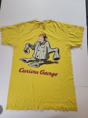 Vtg CURIOUS GEORGE Pajama Shirt One Size Fits Most Yellow Single