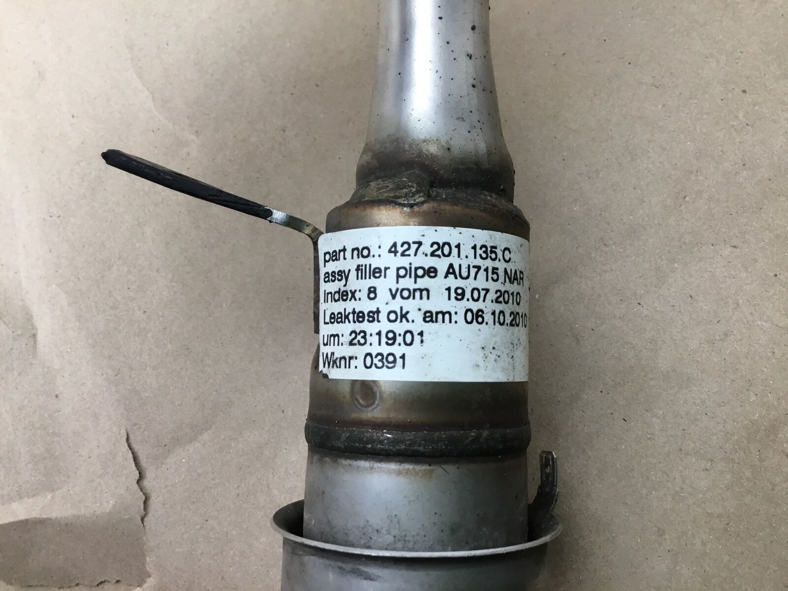 Audi R8 2011 4.2L Gas Fuel Filler Neck Pipe Hose Line Tube 08-12 :A