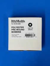 Black paper sided Bobbin Thread, Prewound, 144pcs, 145 yds, Size L