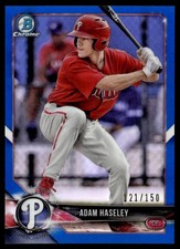 2018 Bowman Chrome Prospects Blue Refractor Adam Haseley Rookie 121/150