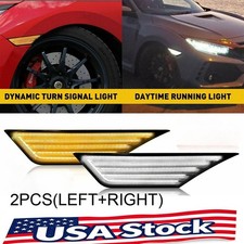 Side Marker Turn Signal Light Amber Switchback For Light 2016-2021 Honda Civic