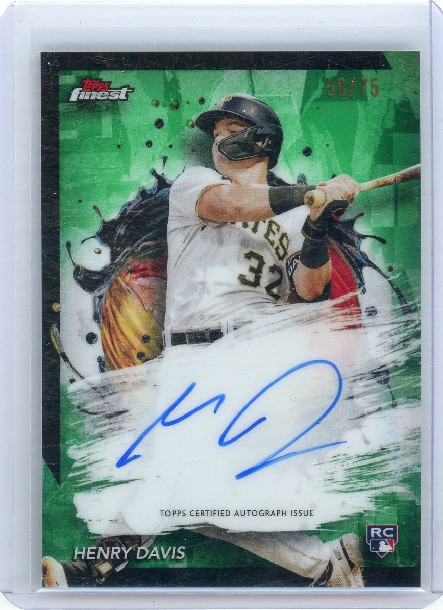 2024 Topps Finest Henry Davis Auto RC Green Refractor Rookie #23/75 Pirates