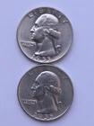lot of 2-1955-D BU-SILVER  Washington Quarters-90% SILVER- BU 1955D  LOW MINTAGE