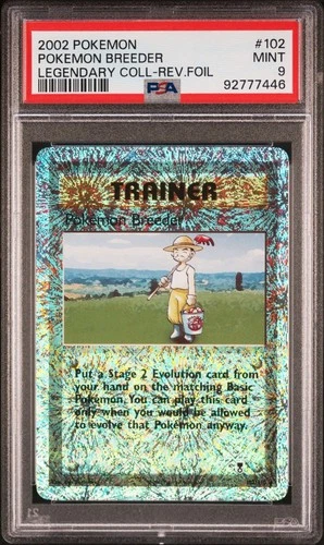 2002 POKEMON LEGENDARY COLLECTION #102 POKEMON BREEDER-REVERSE FOIL PSA 9