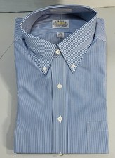 Eagle Shirtmakers Mens Dress Shirt Size 16.5 34/35 Blue Stripes 100 Cotton NWT