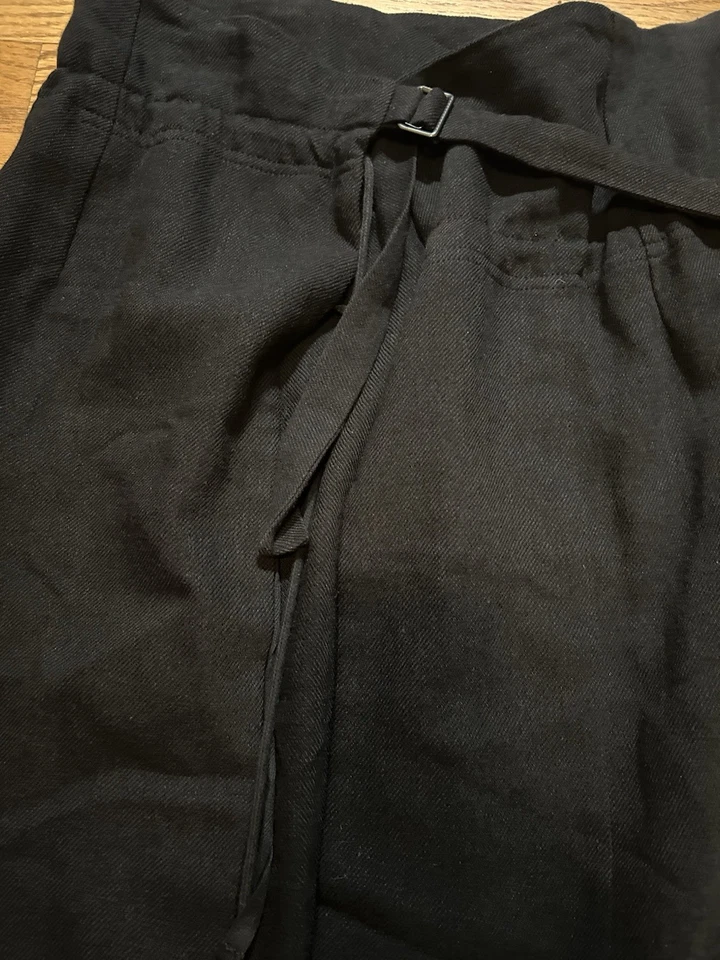Ann Demeulemeester Wool Linen Cotton Skirt Size 34 Black Maxi With Strap Buckle - Image 4 of 4
