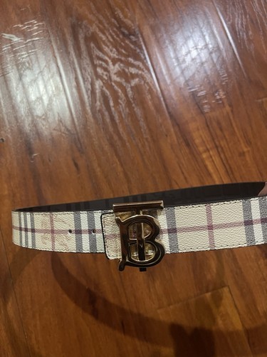 Burberry Dwustronny pasek w kratkę gruźlica brązowy / czarny rozmiar 110 pasuje do rozmiaru talii 28-34 - Zdjęcie 6 z 8