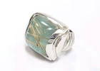 VTG PIANEGONDA VERITAS COLLECTION GREEN RUTILATED QUARTZ STERLING SILVER RING