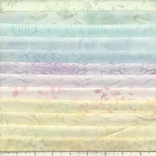 12 Fat Quarters Soft Pastels #3 Batik Lunn Fabric FQ Pack 100% Cotton Handmade