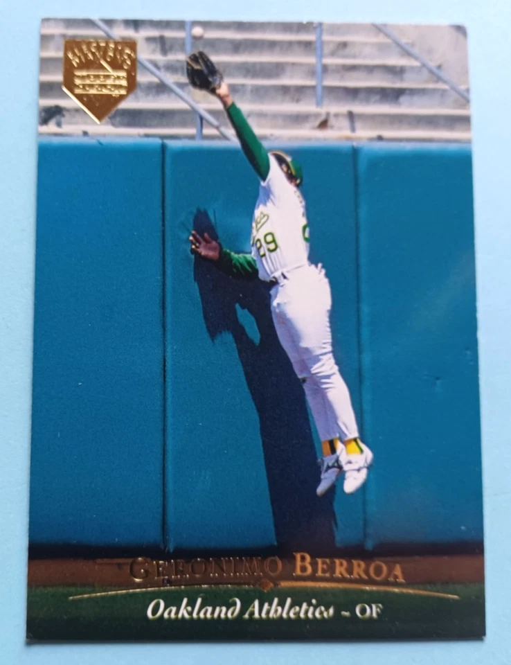 1995 UPPER DECK GERONIMO BERROA #29 ELECTRIC DIAMOND GOLD PARALLEL ATHLETICS - Image 2 of 3