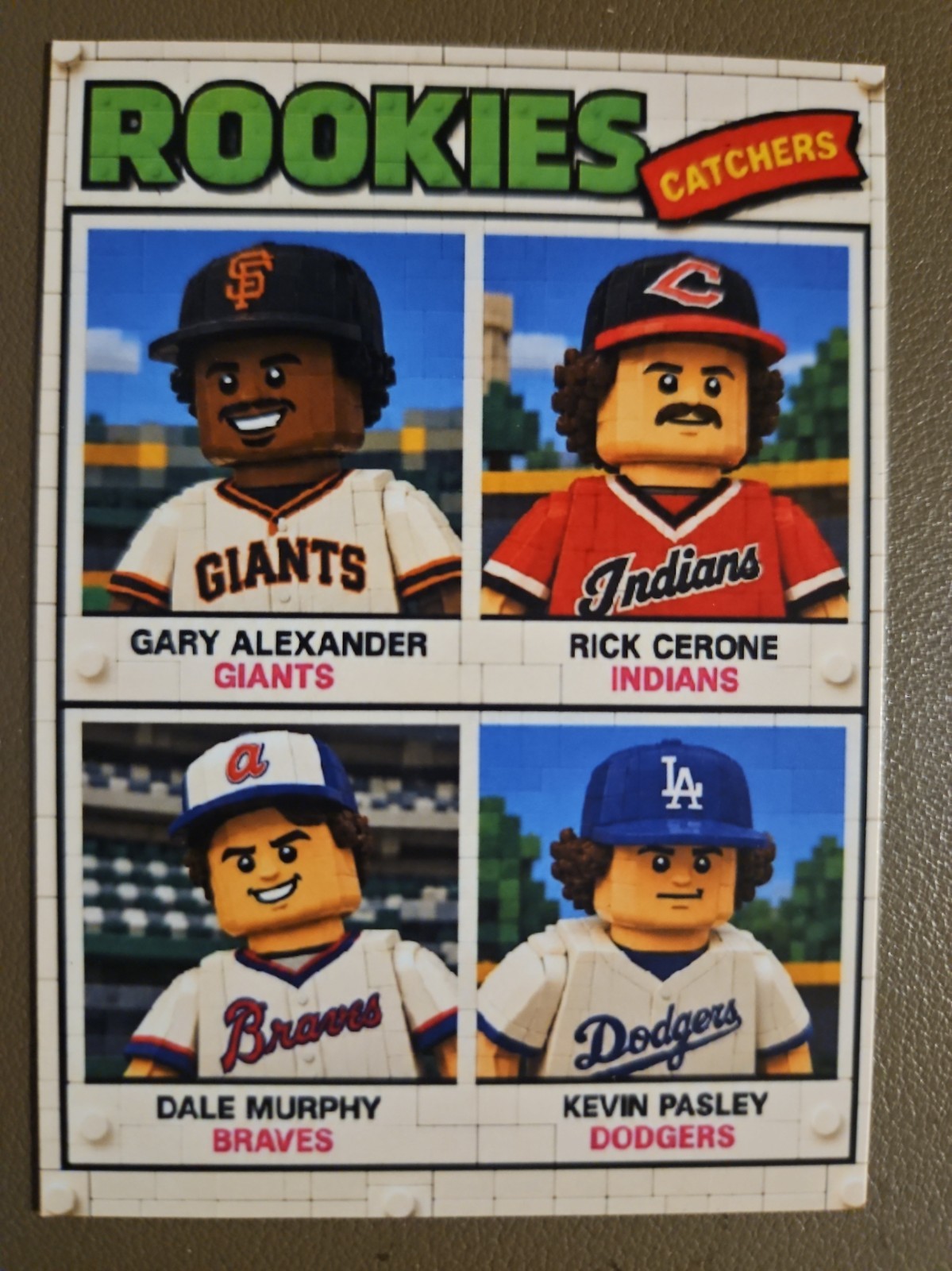 Custom Lego Baseball Card - Dale Murphy, Rick Cerone