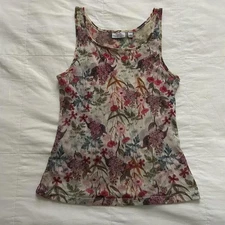 Sweet Pea Mesh Cream and pink floral tank top Size XL