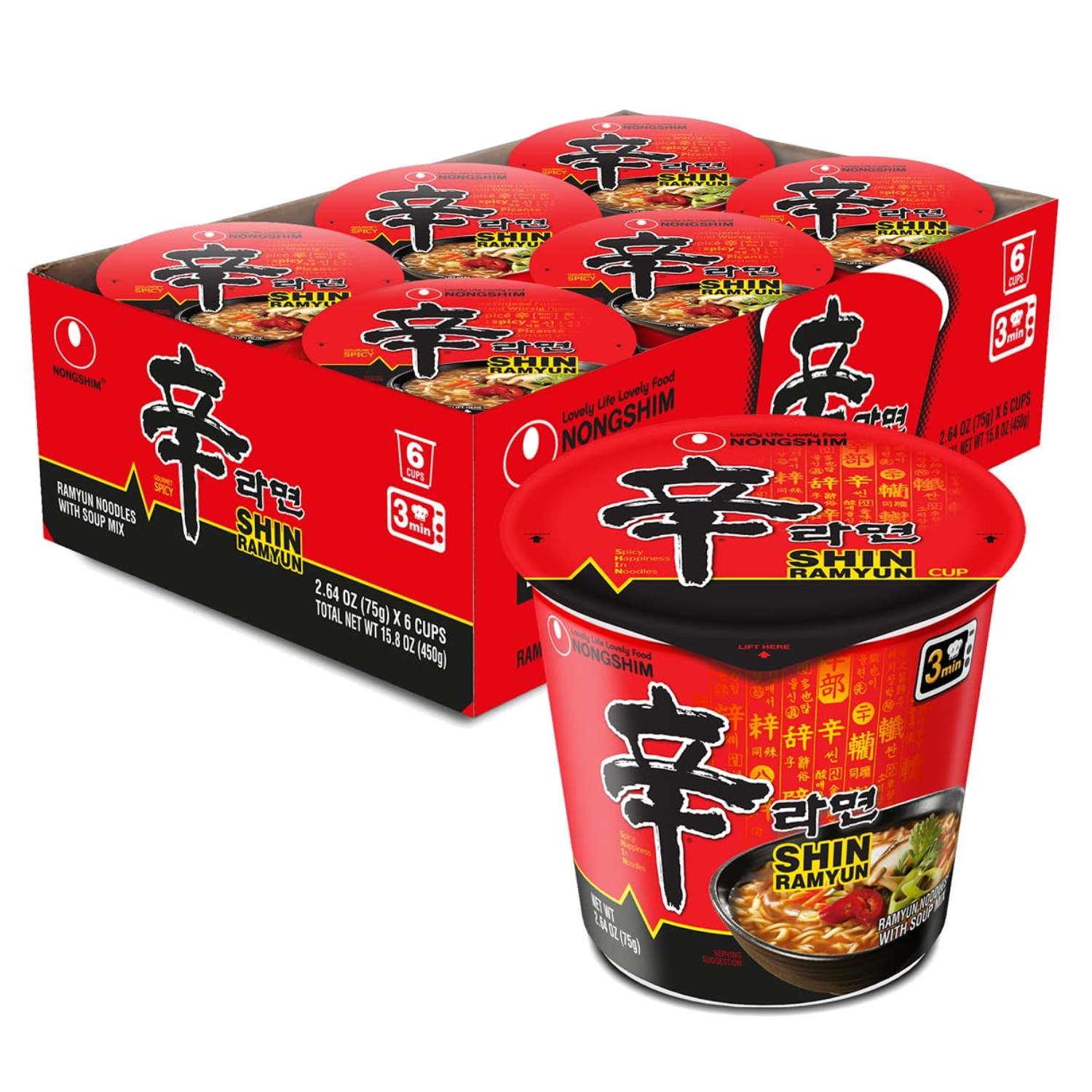 Shin Ramyun Cup of Noodles, Spicy Signature Korean