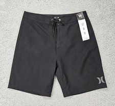 Hurley Board Shorts Mens 30 Black Surf Swim Quick Dry Stretch NWT