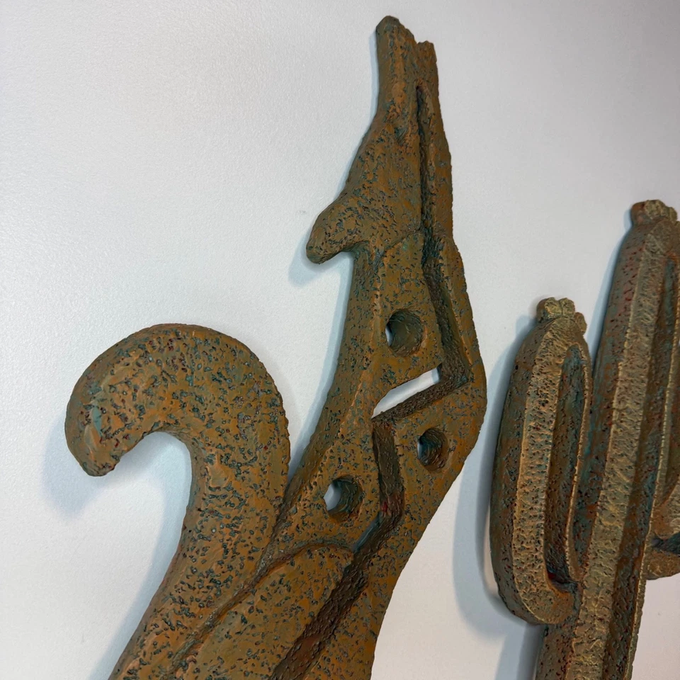 Aztec Southwestern Wolf Coyote Cactus Wall Decor Large 23" Tall Southwest - Image 2 of 4