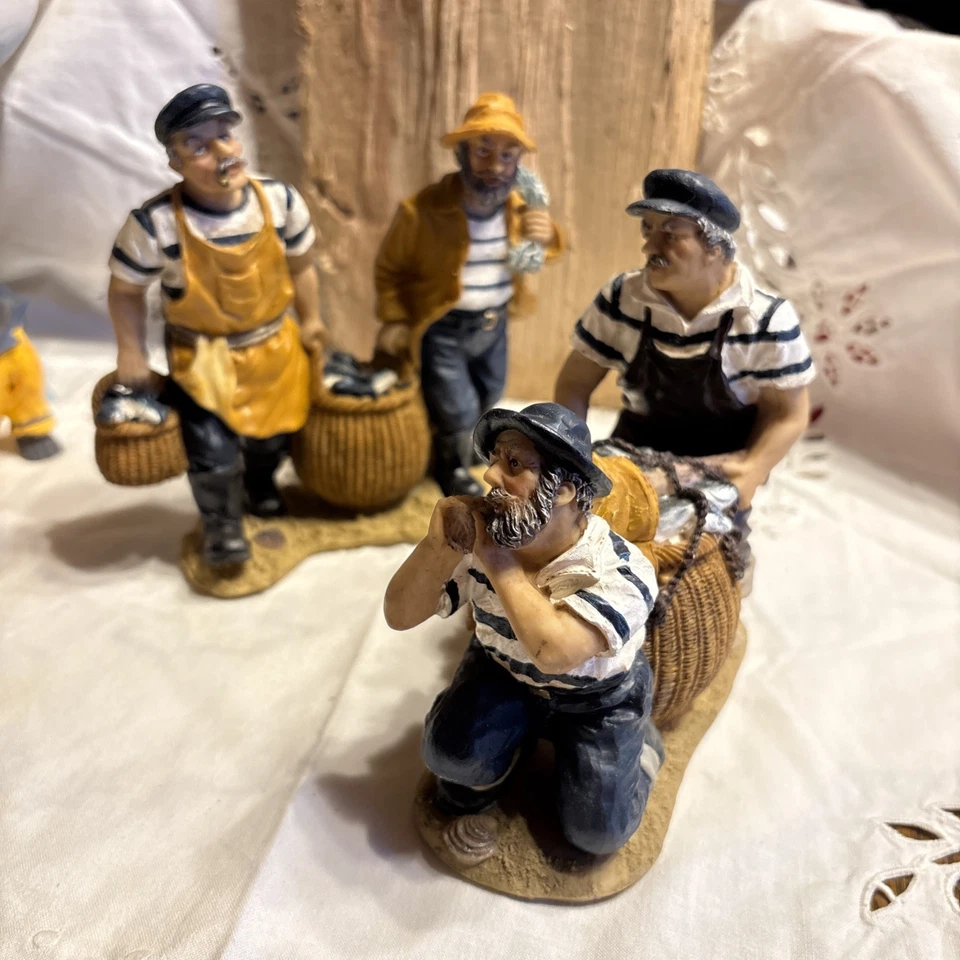 2 Paar Fischer, Figur, Seemann, Hafenarbeiter Fisch - Bild 2 von 4