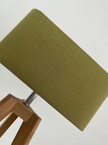 * SALE * Lampshade Olive Green Textured 100% Linen Rounded Rectangle Light Shade - Picture 15 of 20