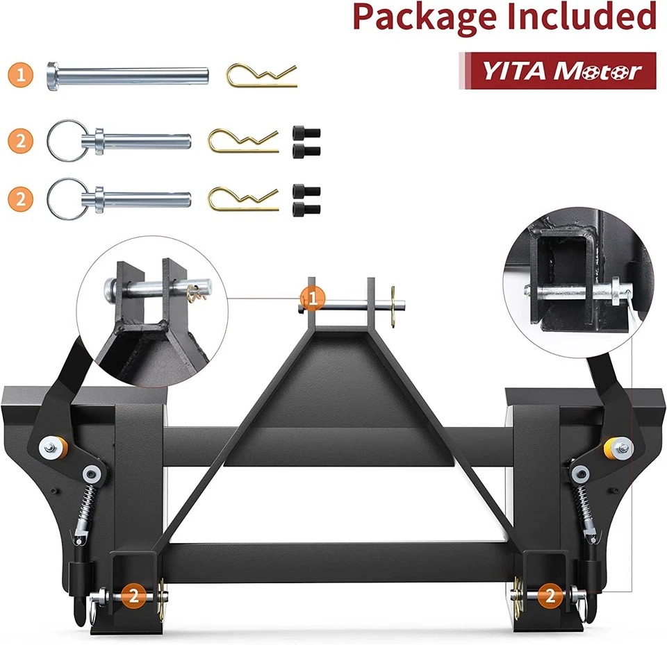 Adaptador de conversão 3 pontos 3 pt minicarregadeira rápida ajuste para gato 1 trator EUA - Imagem 3 de 4