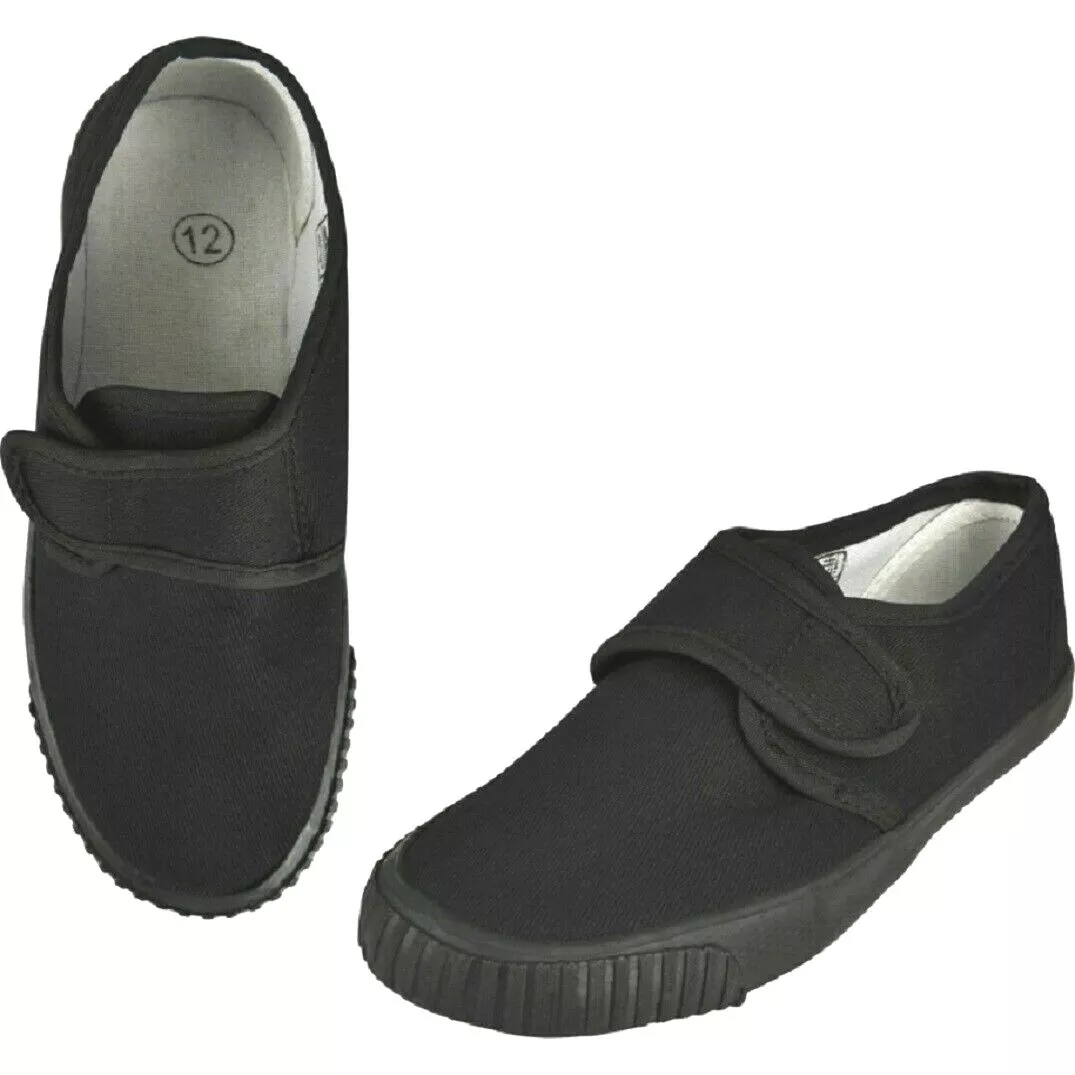 Kids black plimsolls sale