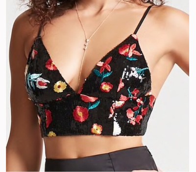 forever 21 sequin crop top