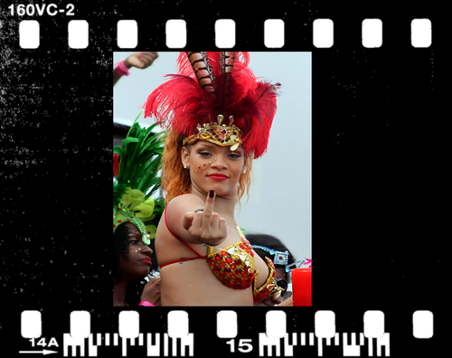 Rihanna-Celebrity Shooting Middle Finger-Flipping Bird-969 - Picture 3 of 5
