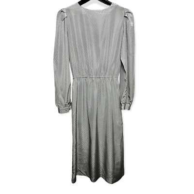 Vintage 80s Charlee Allison for Eljay Pale Silver-Blue Long Sleeve Dress Sz  11 | eBay