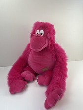Large Fuzzy Pink Chimpanzees Gorilla Stuffed Animal Plush Long Arms Toy Gift