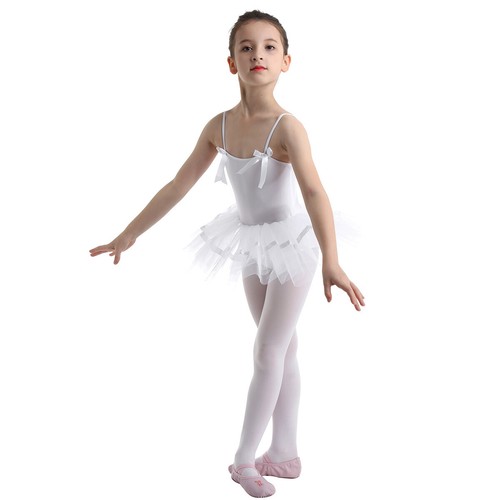 Kids Girls Sleeveless Ballet Dress Dance Gymnastics Leotard Tutu Skirt Dancewear - Picture 42 of 45