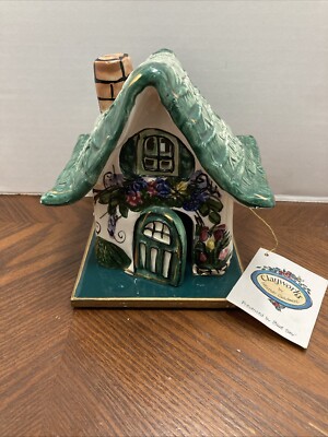 Blue Sky Clayworks Heather Goldminc  Ceramic Country Cottage House 2000 Retired