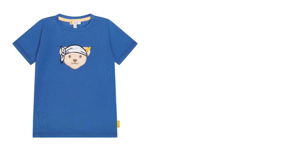 STEIFF happy hippo Shirt Teddykopf m.coolem Tuch, blau gr. 104-122 - Bild 1 von 1