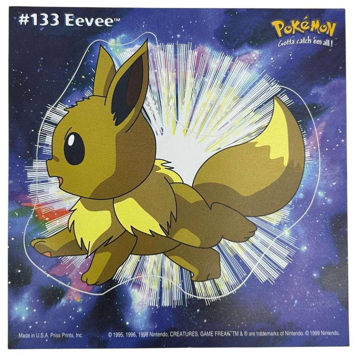 Pokemon Collect 'em Stick-Ups Eevee #133 Large 4” Sticker Priss