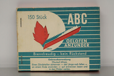 alte ABC Ölofen Anzünder Oelofenanzünder 150 Streifen