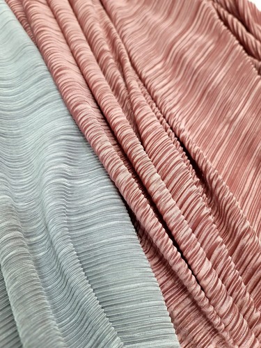 Pleated Fabric Sold By The Yard Silver Textured Fabric For DRESS PROM BRIDAL - Picture 5 of 12
