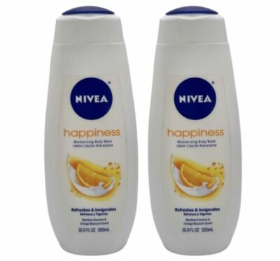 2 Pack Nivea Happiness Orange Blossom Bamboo Body Wash 16.9 oz RARE HTF Moisture